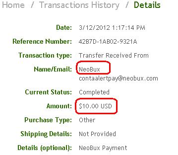 27-я выплата neobux